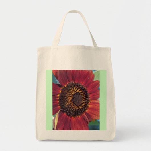 Rode zonnebloem tote bag (Voorkant)