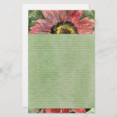 Rode zonnebloem Waterverf Gepersonaliseerd Briefpa Briefpapier (Voorkant / Achterkant)