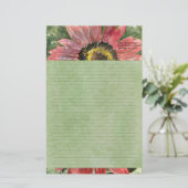 Rode zonnebloem Waterverf Gepersonaliseerd Briefpa Briefpapier (Staand voorkant)