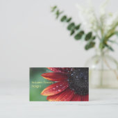 Rode Zonnebloemblaadjes Bloemenlandschap Design Visitekaartje (Staand voorkant)