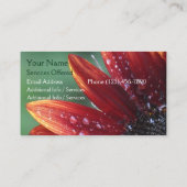 Rode Zonnebloemblaadjes Bloemenlandschap Design Visitekaartje (Achterkant)