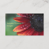 Rode Zonnebloemblaadjes Bloemenlandschap Design Visitekaartje (Voorkant)