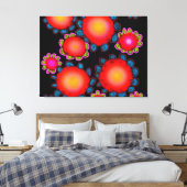 Rode Zonnebloemen  Canvas Afdruk (Insitu (Slaapkamer))