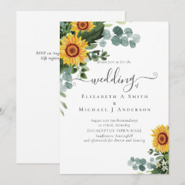 Rode Zonnebloemen Eucalyptus Bladeren Bruiloft