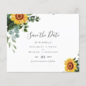 Rode Zonnebloemen Eucalyptusbladeren Bruiloft (Voorkant)