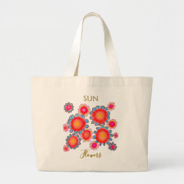 Rode zonnebloemen Grafische Budgettas Grote Tote Bag