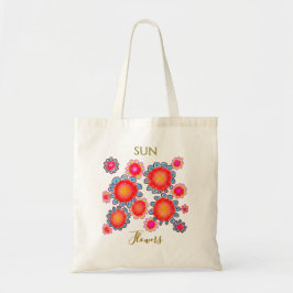 Rode Zonnebloemen Grafische Budgettas Tote Bag