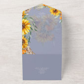 Rode Zonnebloemen Pampasgras Bruiloft All In One Uitnodiging (Buitenkant)