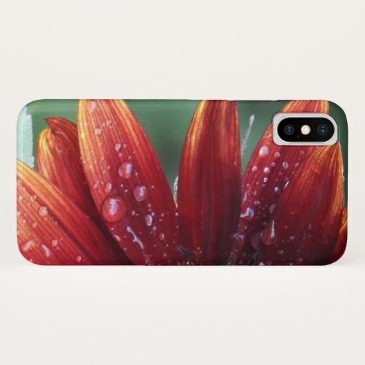 Rode zonnebloempitten en regenval Case-Mate iPhone case (Achterkant (horizontaal))