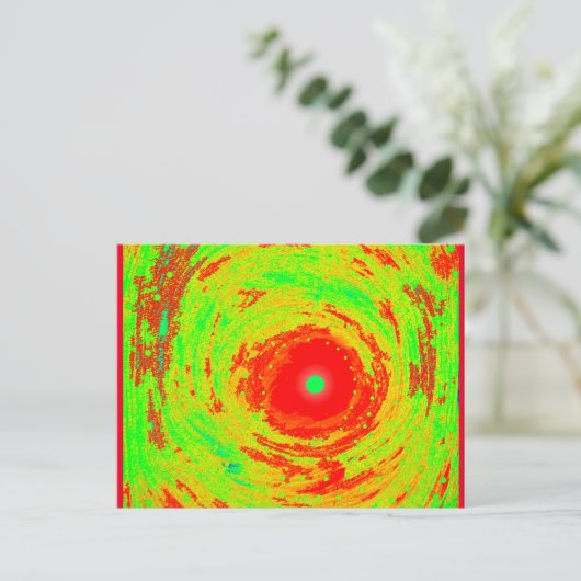 Rode zonnekunst briefkaart (Staand voorkant)