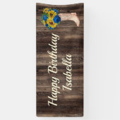 Rode Zonneschijf Blauwe Rozen Laarzen Gelukkige Ve Spandoek (Verticaal)