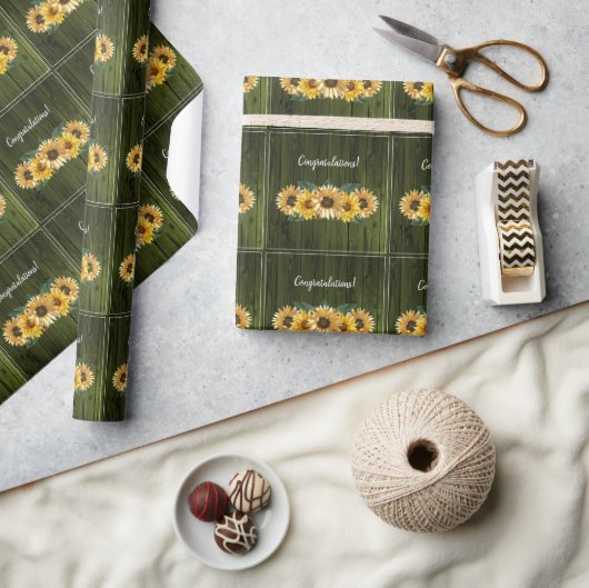 Rode Zonneschijf Trouw Inpakpapier Groen (Crafts)