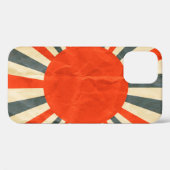 Rode zonnevlag op papiertextuur, retro styl Case-Mate iPhone case (Achterkant (horizontaal))