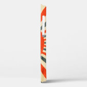 Rode zonnevlag op papiertextuur, retro styl Case-Mate iPhone case (Achterkant / Links)