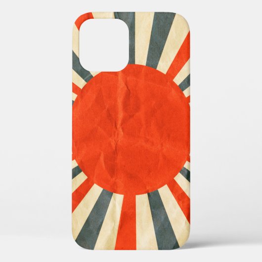Rode zonnevlag op papiertextuur, retro styl Case-Mate iPhone case (Achterkant)