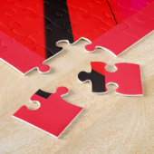 Rode zonnige dagkunst legpuzzel (Zijkant)