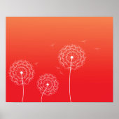 Rode zonnige dandelion in het voorjaar poster (Voorkant)