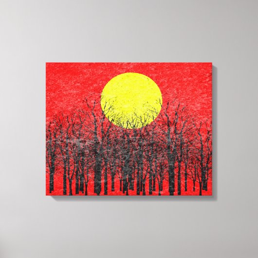Rode Zonsondergang Abstract Schilderij #4 Canvas Afdruk (Voorkant)