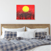 Rode Zonsondergang Abstract Schilderij #4 Canvas Afdruk (Insitu (Slaapkamer))