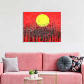 Rode Zonsondergang Abstract Schilderij #4 Canvas Afdruk (Insitu (Woonkamer))