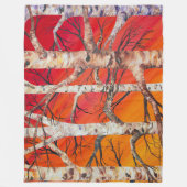 Rode Zonsondergang Berken Fleece Deken (Voorkant)