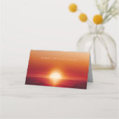 Rode zonsondergang bruiloft plaats kaart plaatskaartje (Achterkant)