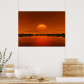 rode zonsondergang poster (Keuken)