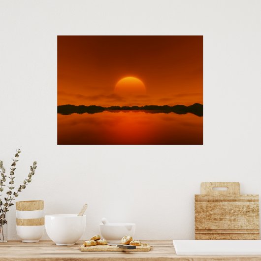 rode zonsondergang poster (Keuken)