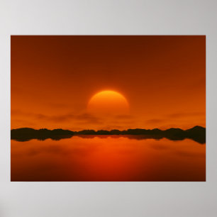 rode zonsondergang poster