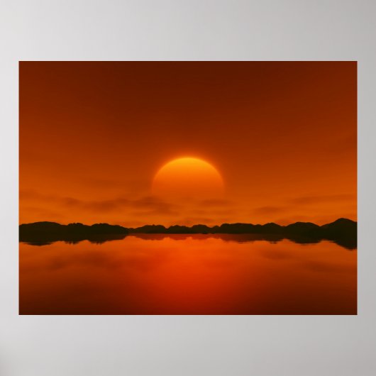rode zonsondergang poster (Voorkant)