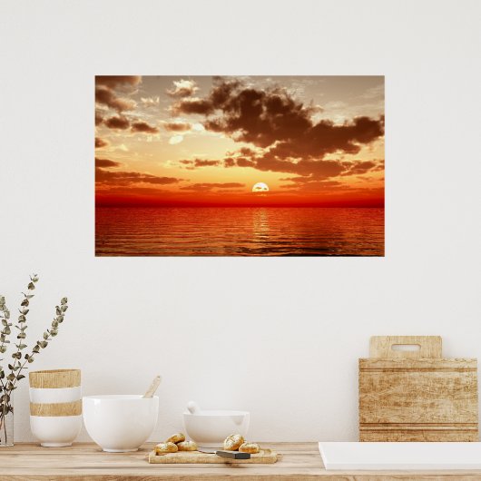 rode zonsondergang poster (Keuken)