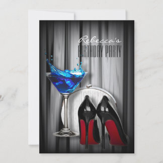 rode zool stiletto meisjesachtig martini cocktailp kaart