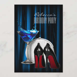 rode zool stiletto meisjesachtig martini cocktailp kaart