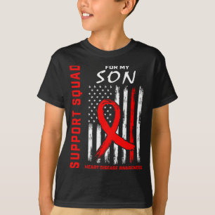 Rode Zoon Hartziekte Bewustzijn Vlag Grafisch Op A T-shirt