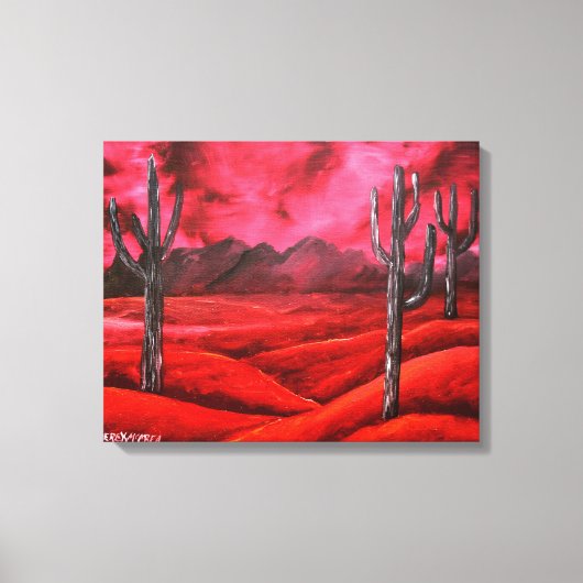 Rode zuidwestelijke abstracte landschapsschilderku canvas afdruk (Voorkant)