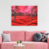 Rode zuidwestelijke abstracte landschapsschilderku canvas afdruk (Insitu (Woonkamer))