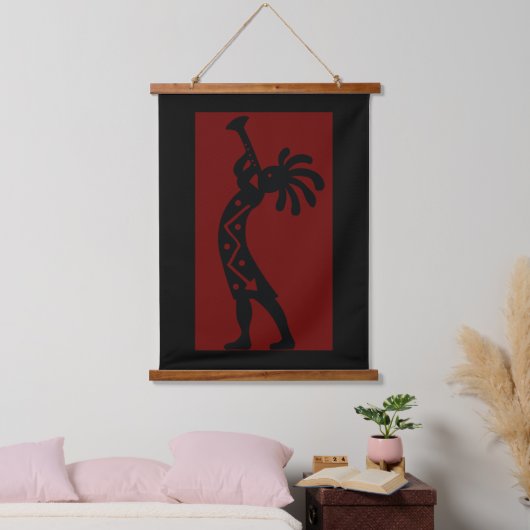 Rode zuidwestelijke Kokopelli Hangend Wandkleed (Slaapkamer)