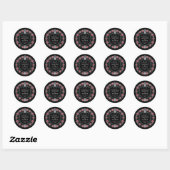 Rode Zwaard Schild Middeleeuwse Fantasy Monogram B Ronde Sticker (Vel)