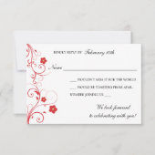 Rode zwanen en reactiekaarten voor bloemen kaart (Voorkant)