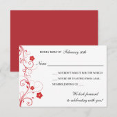 Rode zwanen en reactiekaarten voor bloemen kaart (Voorkant / Achterkant)