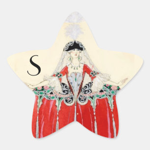 RODE, ZWARE, MODE, KOSTEN, STAR MONOGRAM STER STICKER