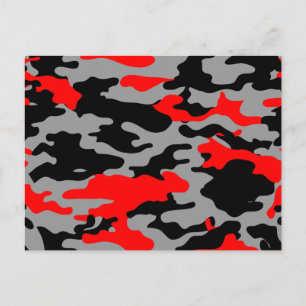 RODE, ZWART EN GRAY CAMO BRIEFKAART