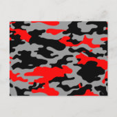 RODE, ZWART EN GRAY CAMO BRIEFKAART (Voorkant)