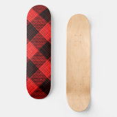 Rode Zwart Kruisraster Buffalo Check Persoonlijk Skateboard (Voorkant)
