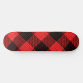 Rode Zwart Kruisraster Buffalo Check Persoonlijk Skateboard (Horizontaal)