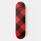Rode Zwart Kruisraster Buffalo Check Persoonlijk Skateboard (Voorkant)