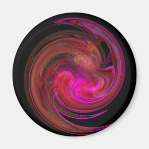 RODE ZWART PINK LIGHT VORTEX, fractal Art Magneet