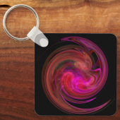 RODE ZWART PINK LIGHT VORTEX, fractal Art Sleutelhanger (Voorkant)
