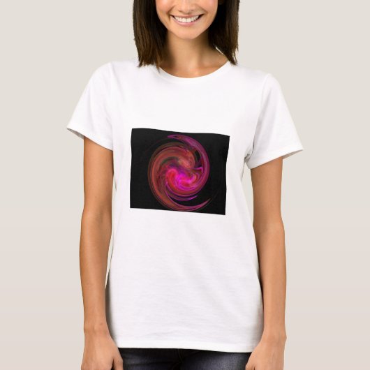 RODE ZWART PINK LIGHT VORTEX, fractal Art T-shirt (Voorkant)