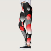 RODE ZWARTE ABSTRACTE BUBBELPATROON LEGGINGS (Links)